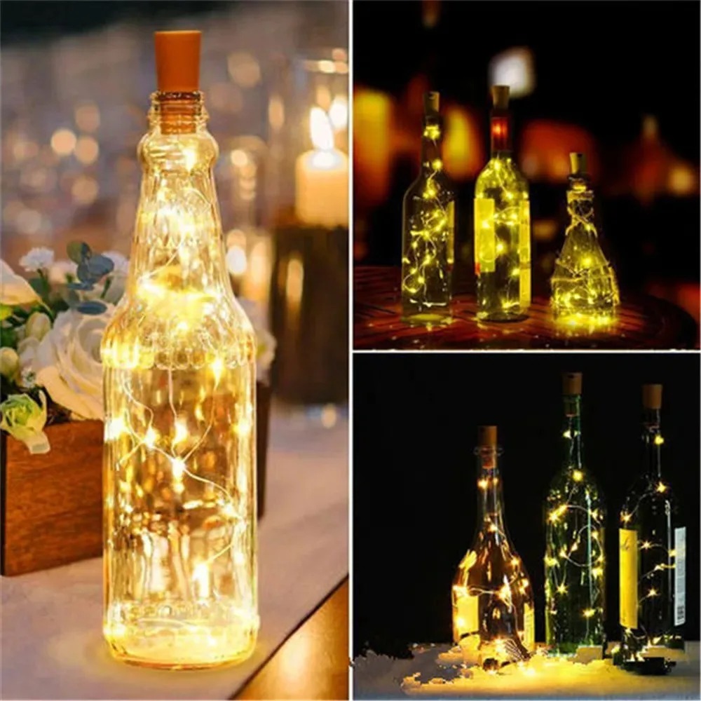 Decor Lighting Cork - 10PCS Luzes LED para Garrafa de