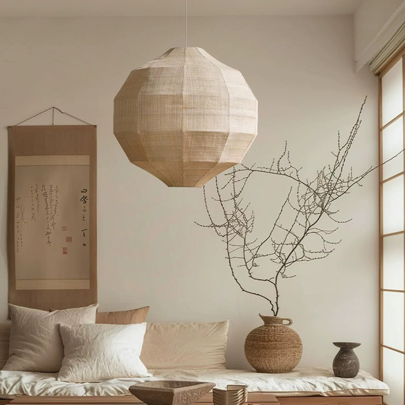 Japanese Lighting Decor - Luminária Pendente de Tecido Japonês Wabi
