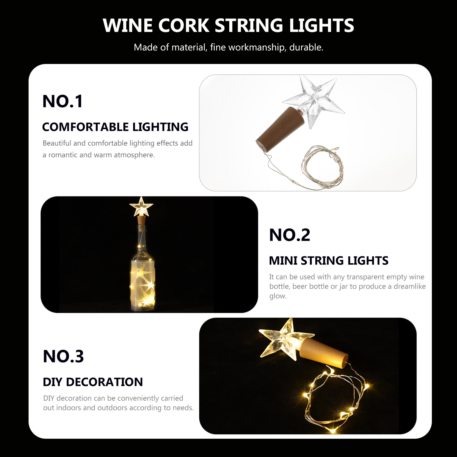 2 unidades de luzes de cordão  - Decor Lighting Cork avaliação e preço