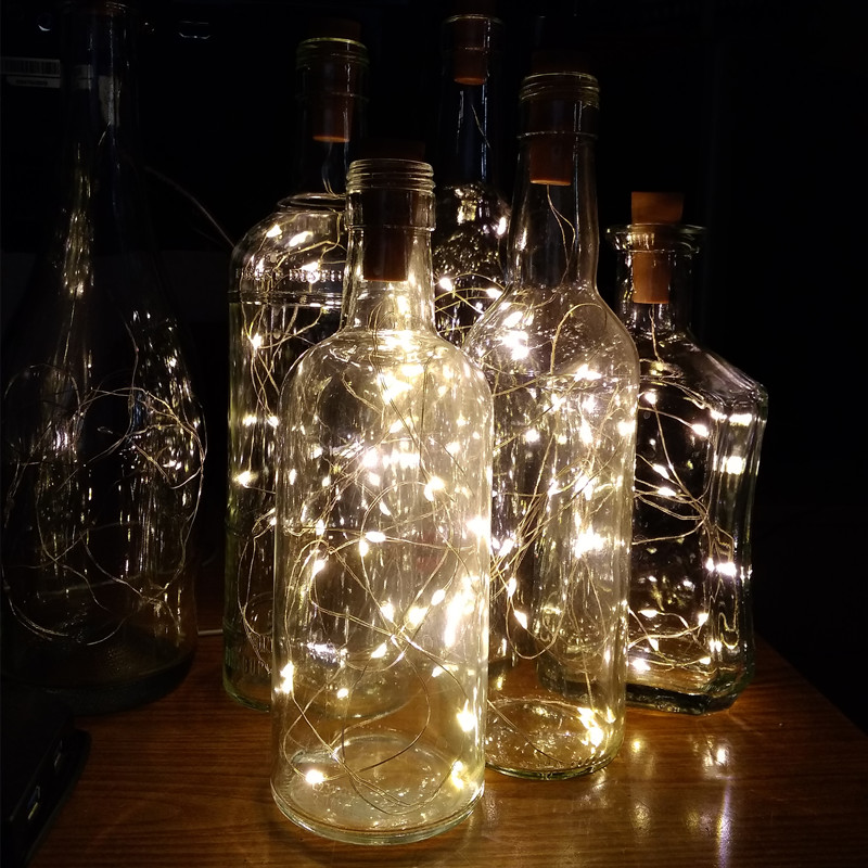6 pçs 20led garrafa de vinho c - Decor Lighting Cork avaliação e preço