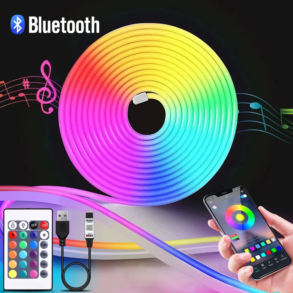 1-5m rgb led neon luz de tira  - Lighting Decoration For Home avaliação e preço
